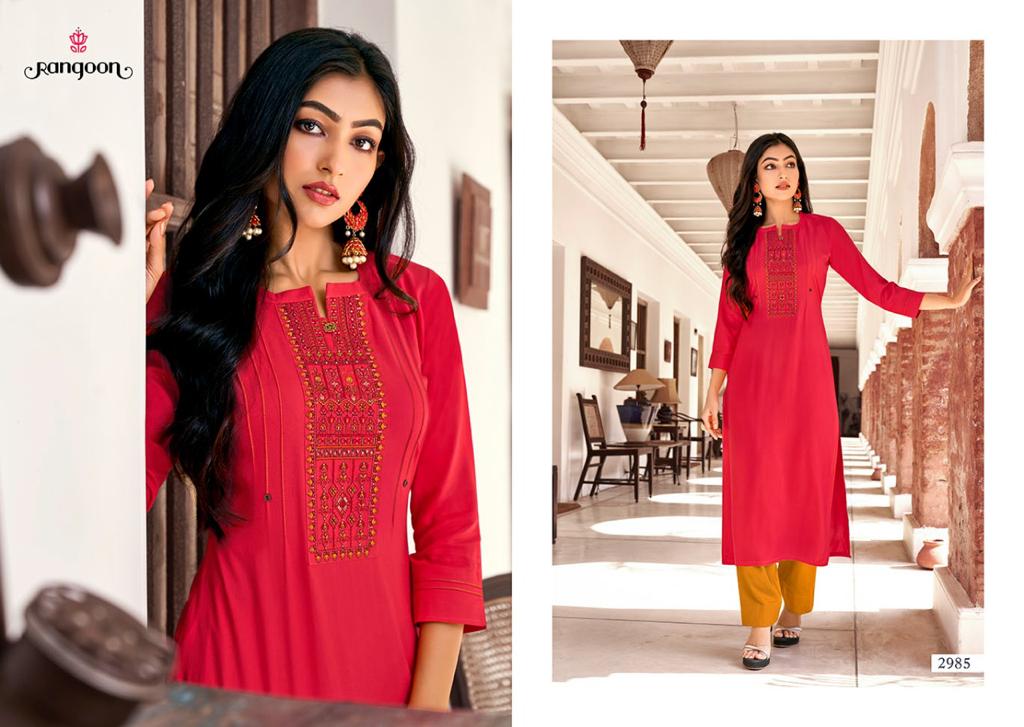 rangoon park vol 2 rayon classic trendy look kurti catalog