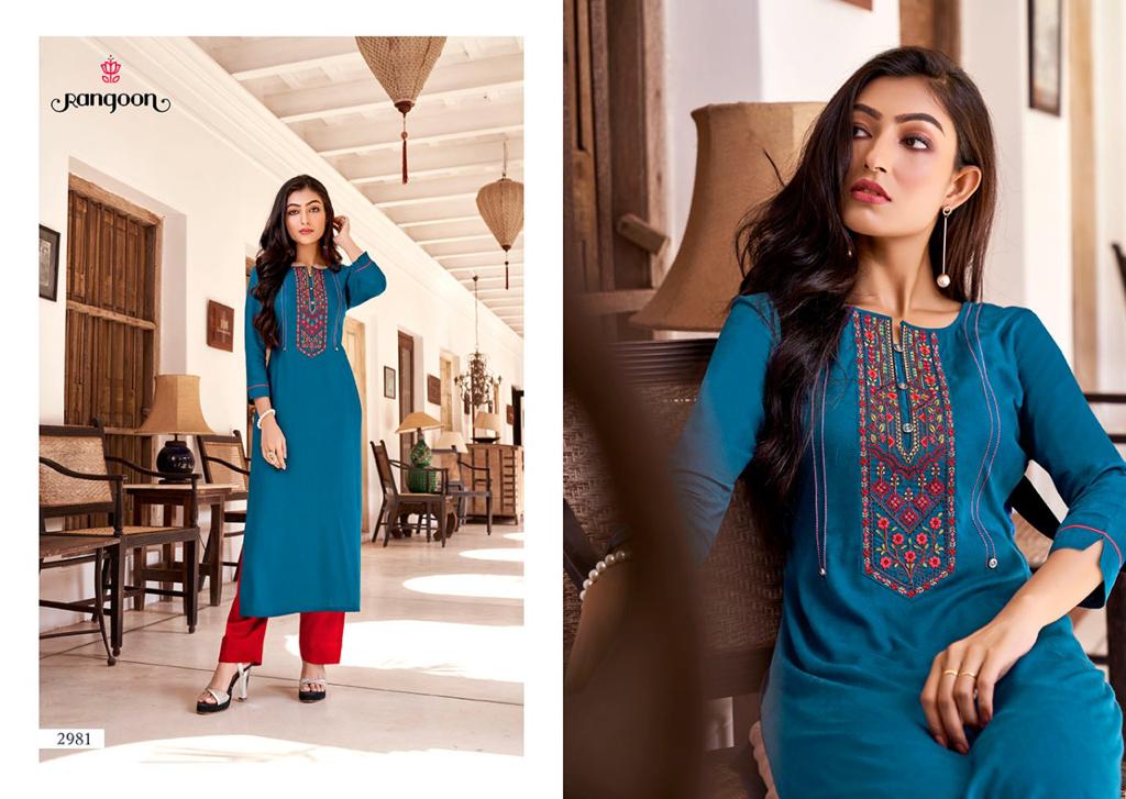 rangoon park vol 2 rayon classic trendy look kurti catalog