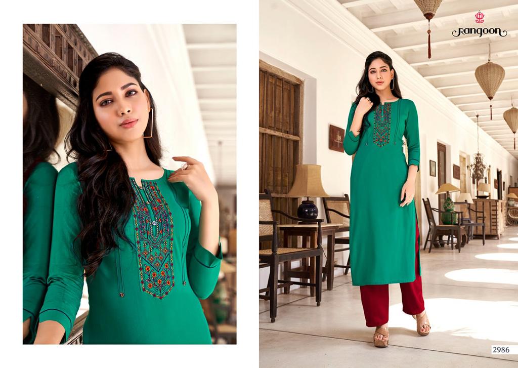 rangoon park vol 2 rayon classic trendy look kurti catalog