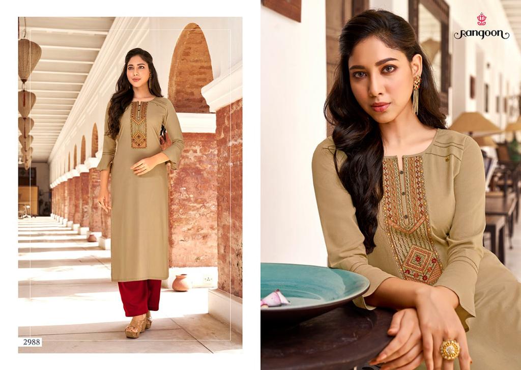 rangoon park vol 2 rayon classic trendy look kurti catalog