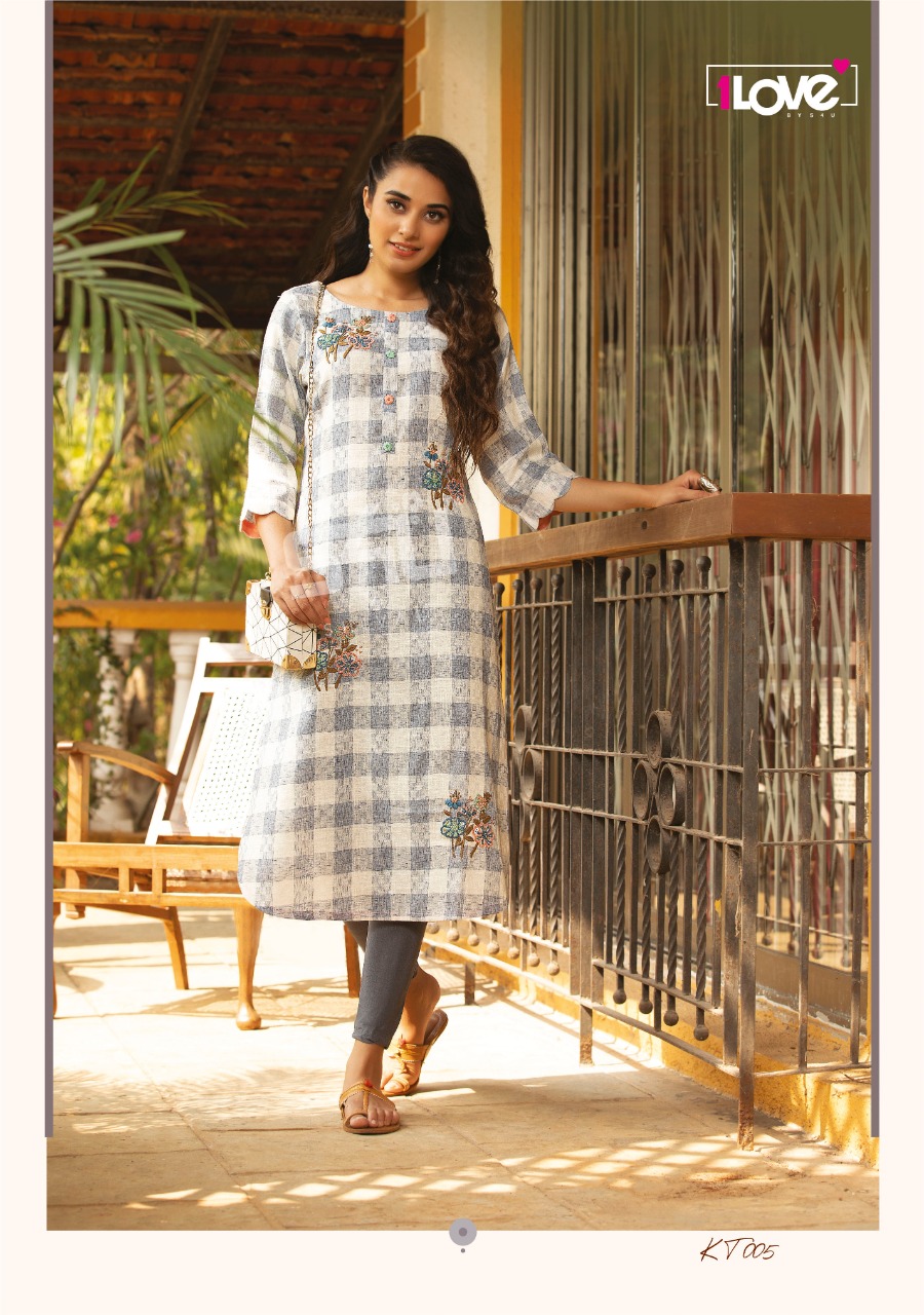 s4u knotty tales rayon stylish look  French knot work kurti catalog