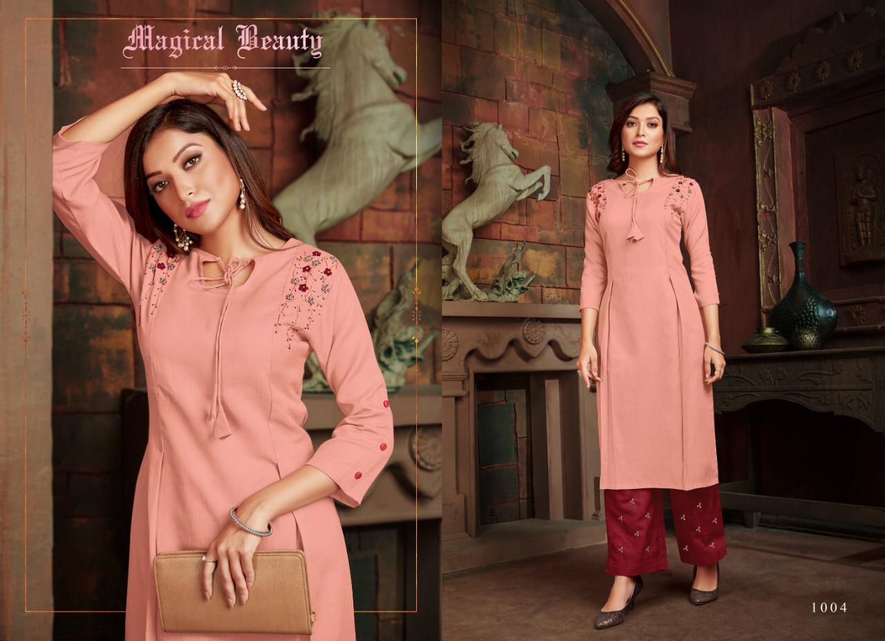 selesta amaya vol 2 om slub attrective look kurti with Bottom catalog