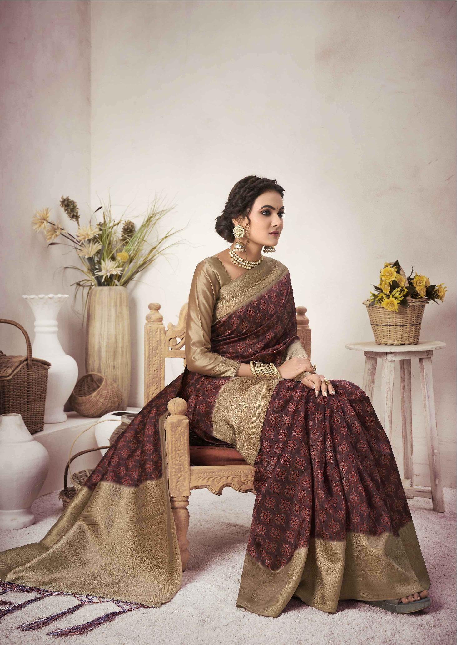 shakunt weaves ashvamegha silk digital print attrective print saree catalog