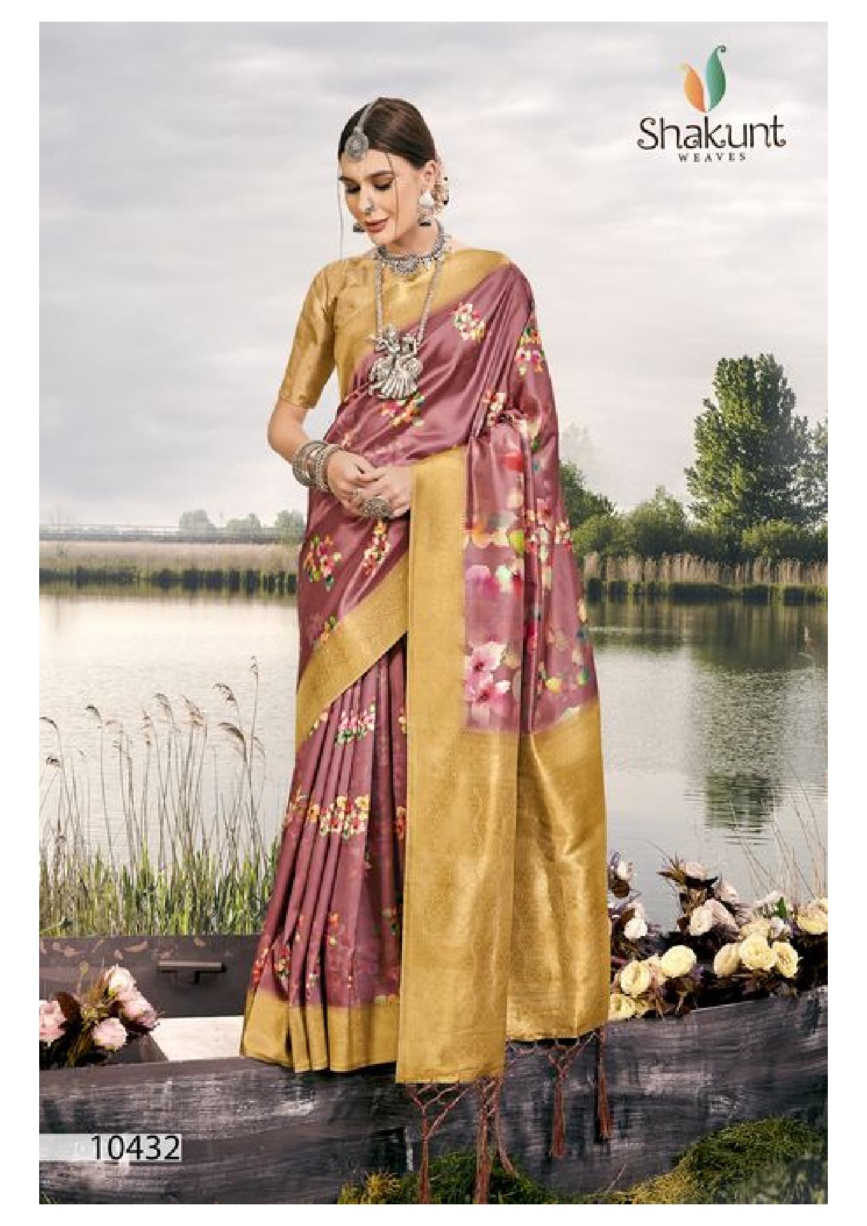 shakunt weaves flow silk decent look saree catalog