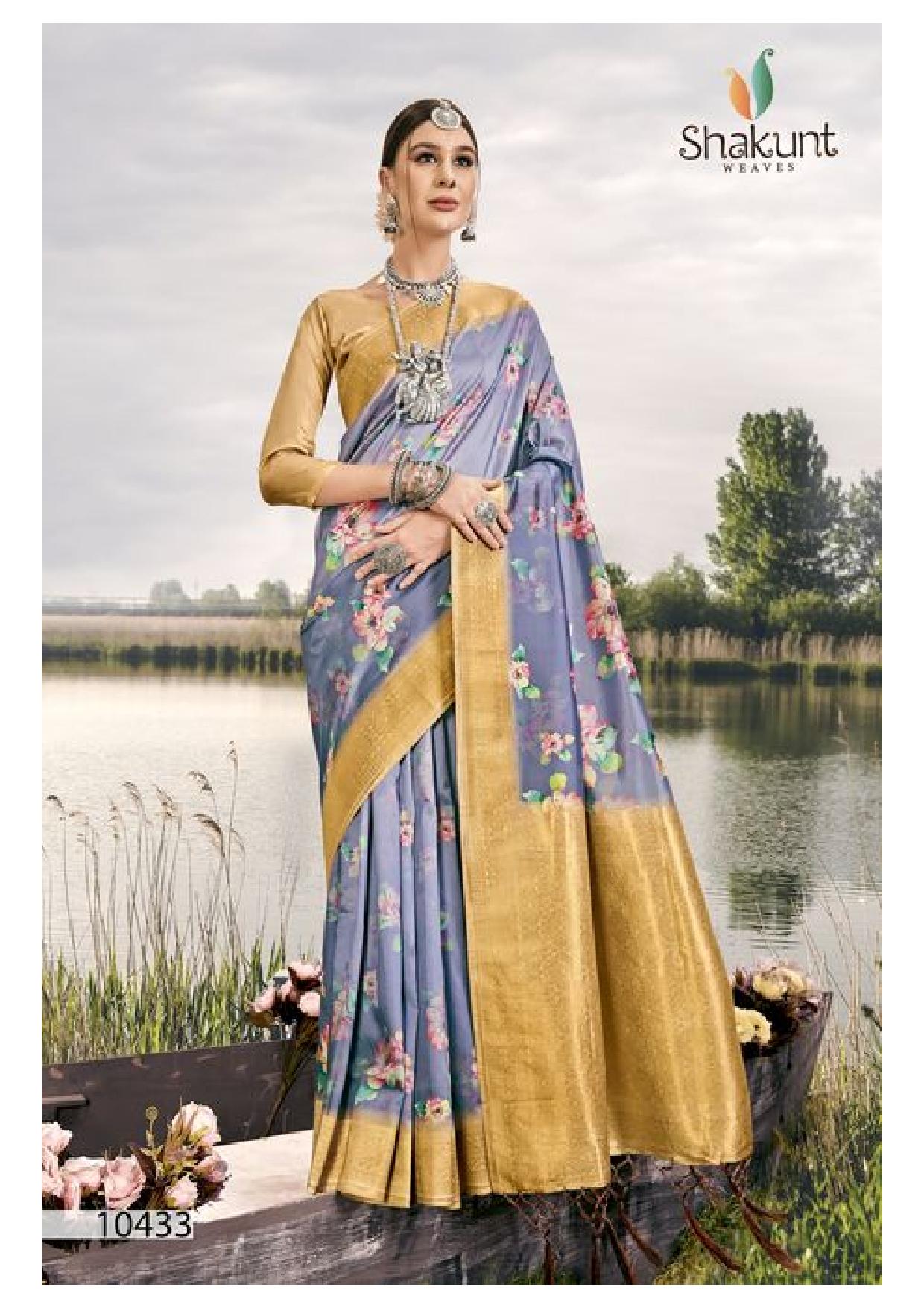 shakunt weaves flow silk decent look saree catalog