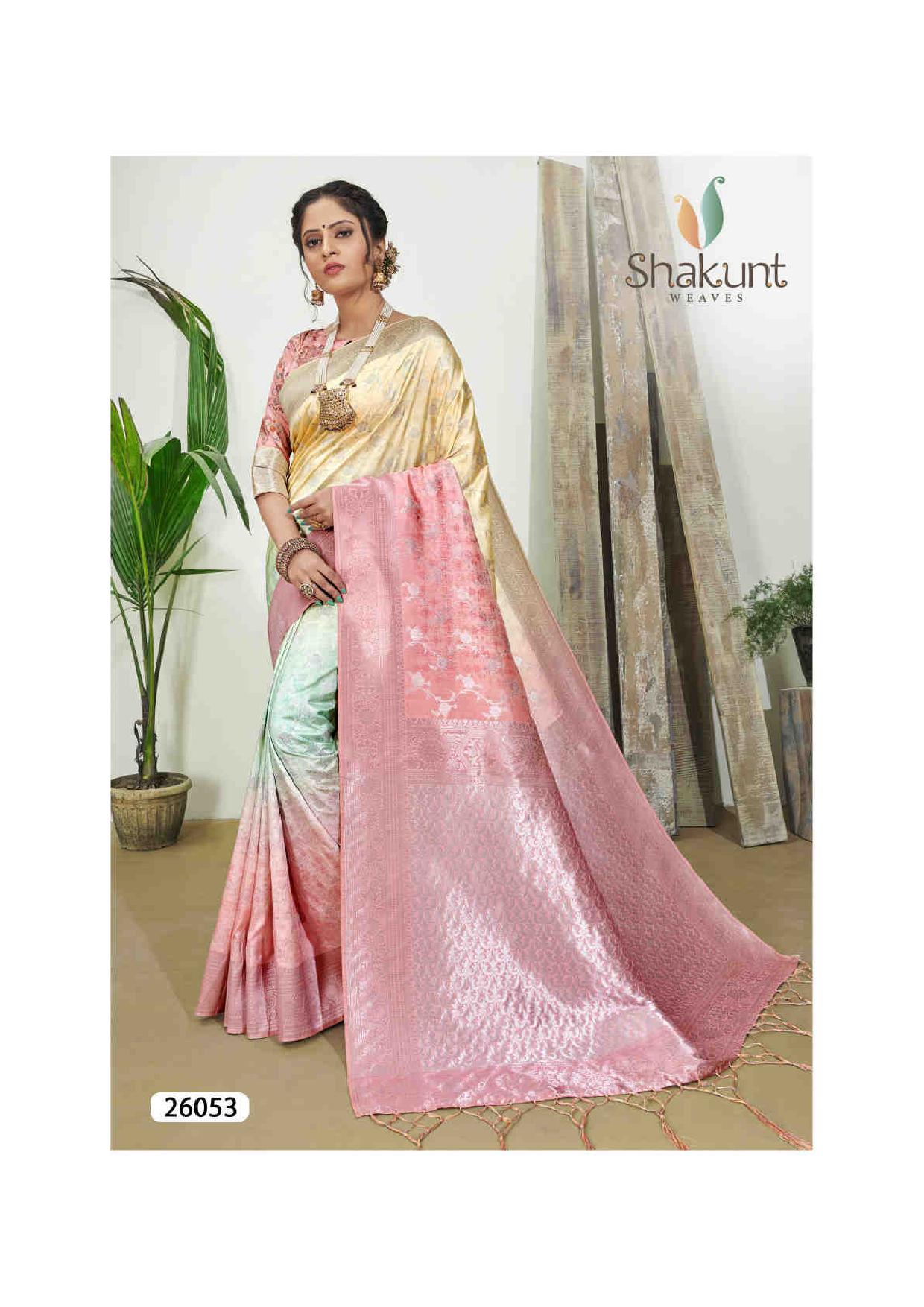 shakunt weaves gulzaar silk digital print elegant look saree catalog