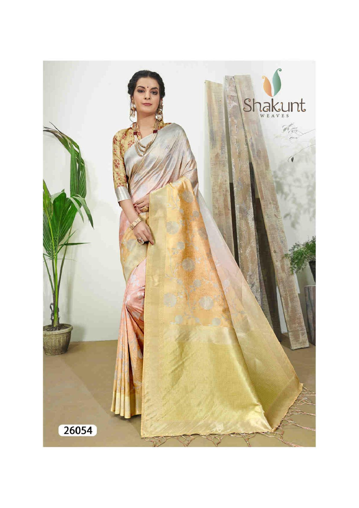 shakunt weaves gulzaar silk digital print elegant look saree catalog