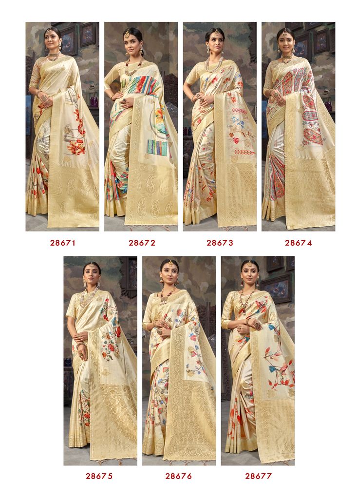 shakunt weaves smaran silk attrective digital print saree catalog