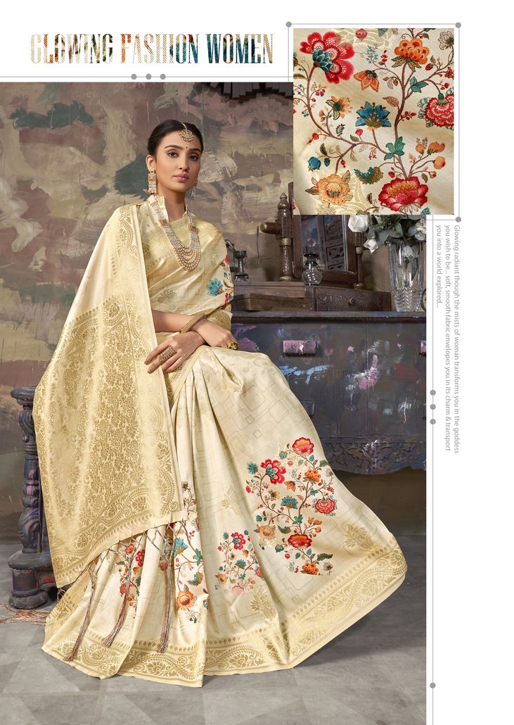 shakunt weaves smaran silk attrective digital print saree catalog