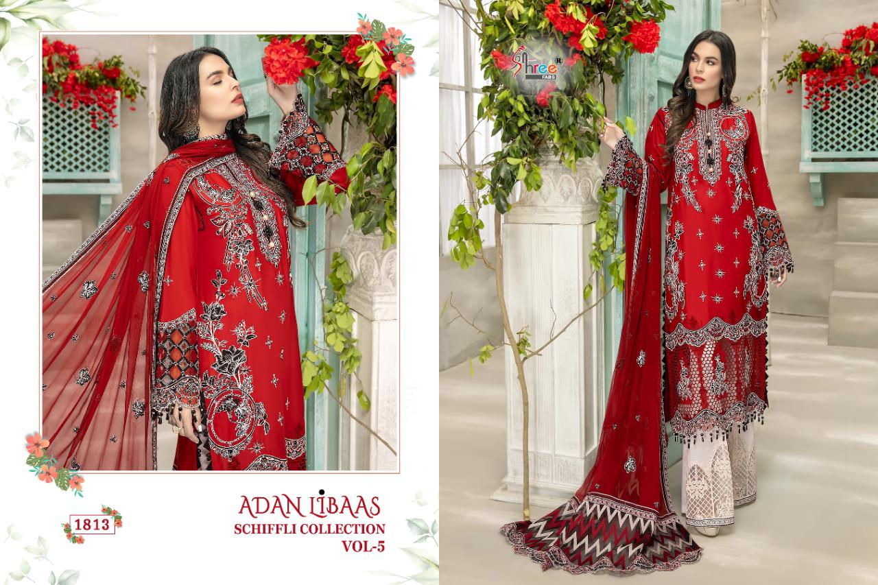 shree fab adan libaas schiffli collection vol 5 pure lawn cotton authentic fabrics salwar suit catalog