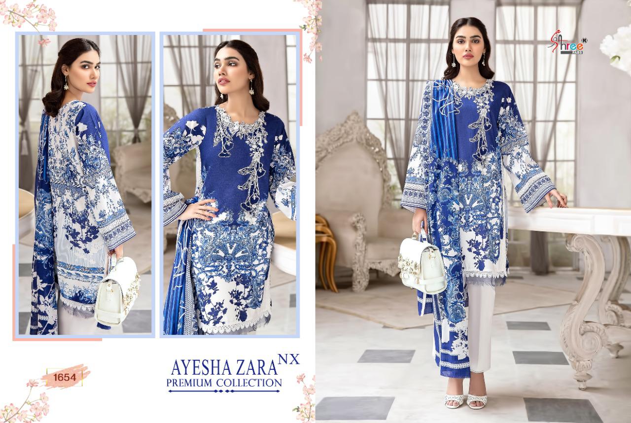 shree fab ayesha zara premium collection cotton catchy look salwar suit with cotton malmal dupatta catalog