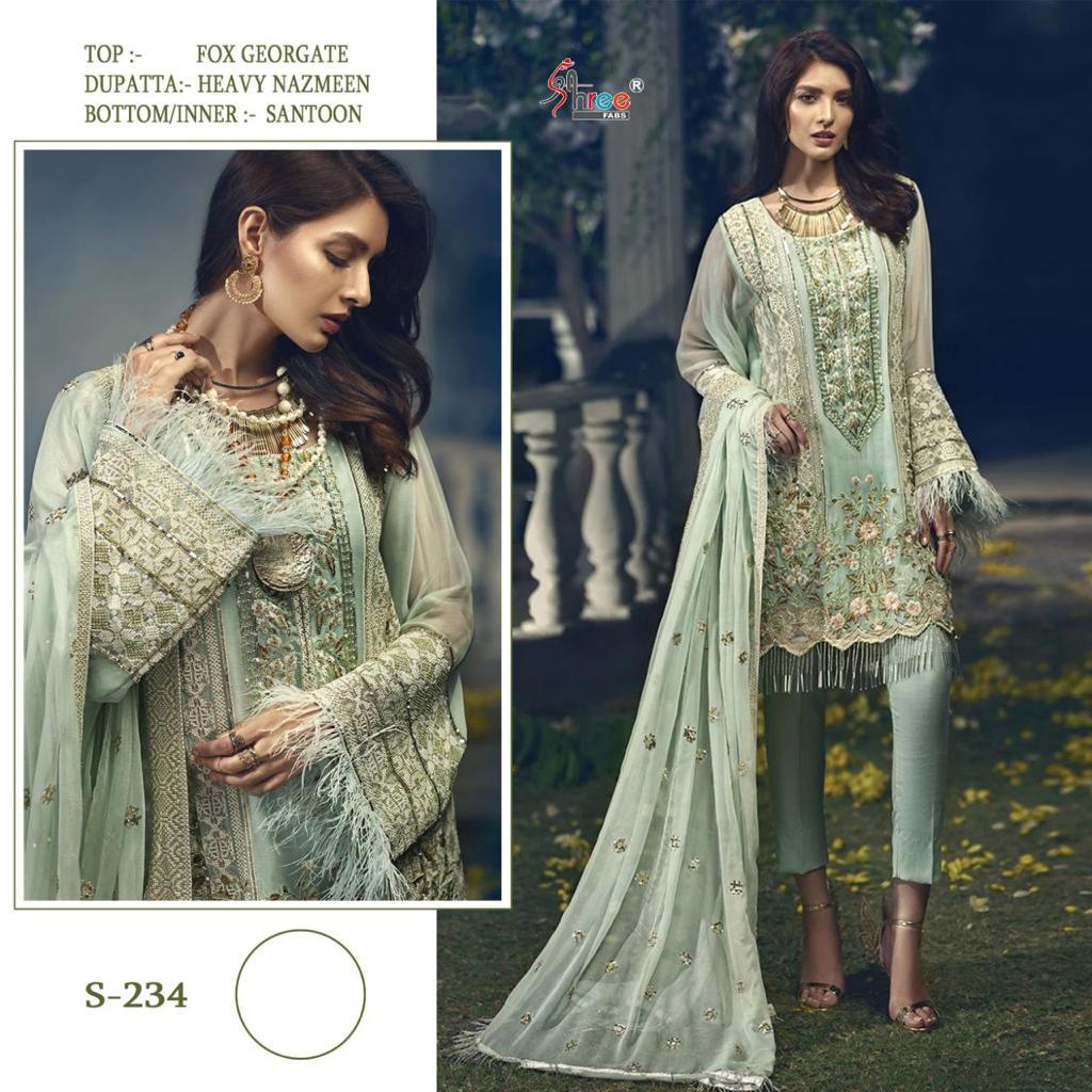 shree fab s 234 georgate decent look salwar suit singal