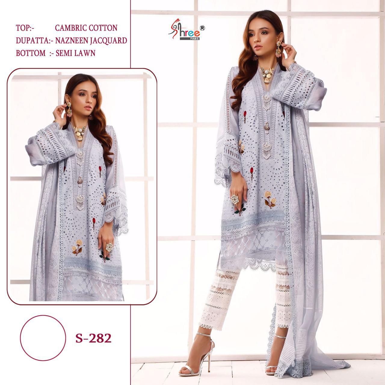 shree fab s 282 cambric cotton elegant slawar suit singal