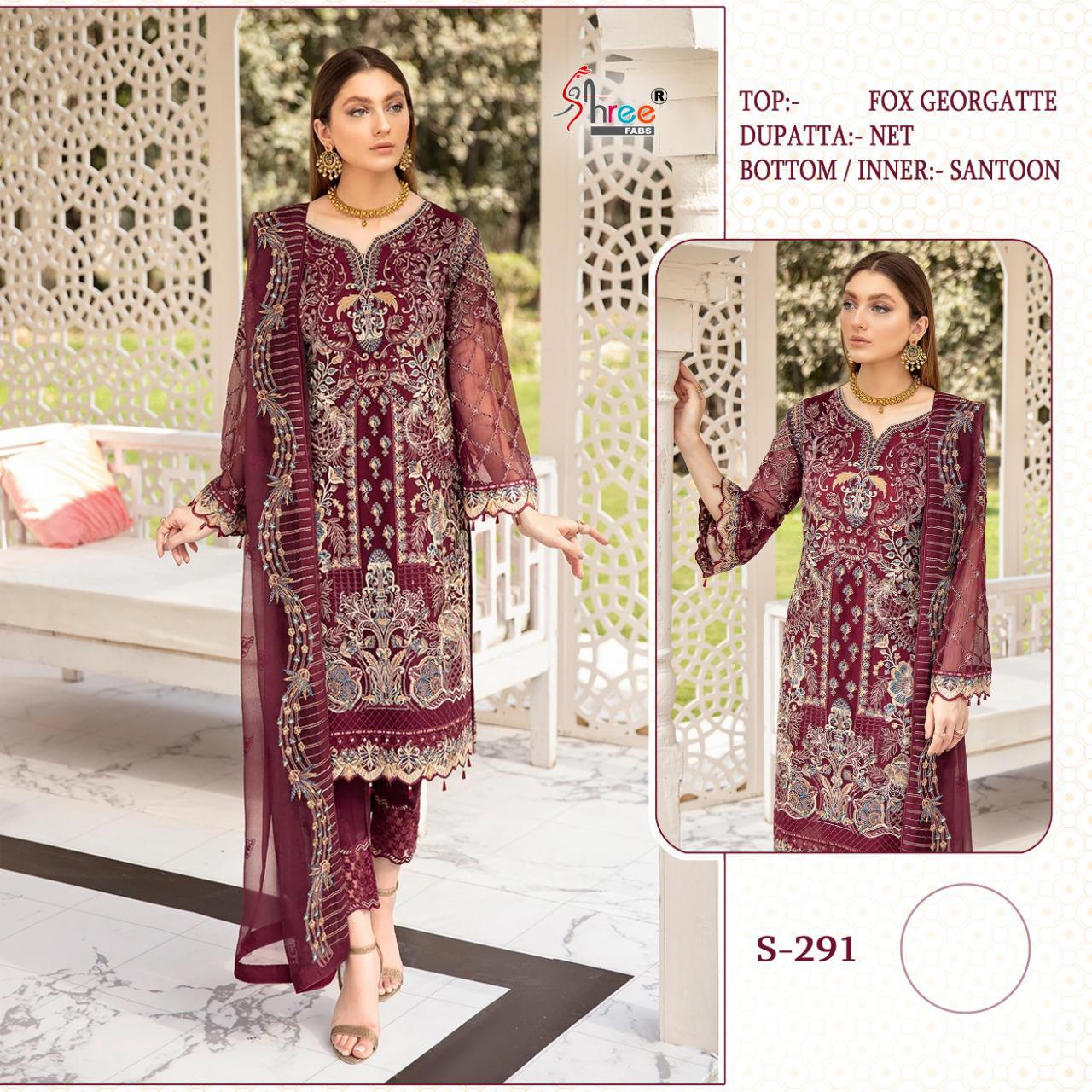 shree fab s 291fox georgette innovative look salwar suit singale