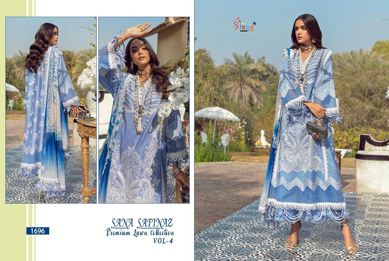 shree fab sana safinaz premium lawn collection vol 4 cotton salwar suit with siffon dupatta catalog