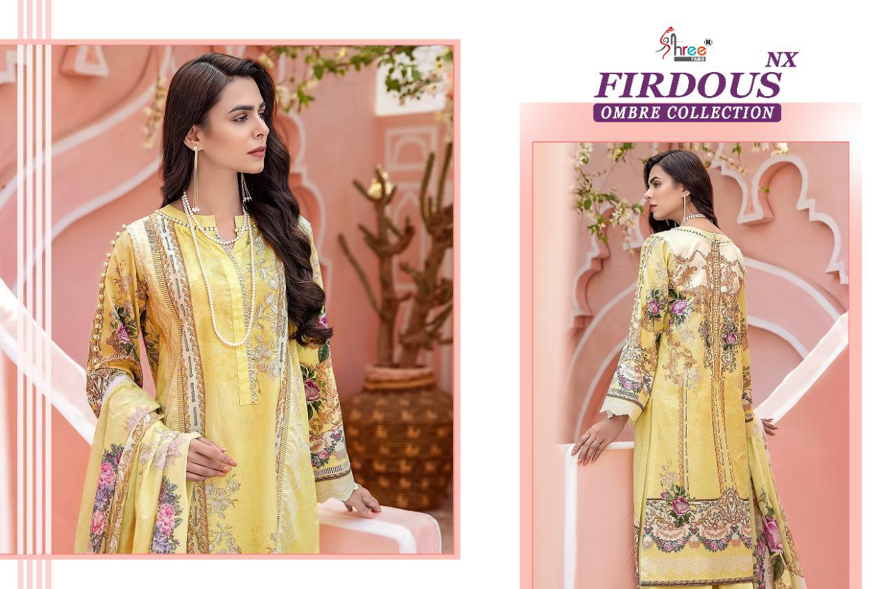 shree fabs firdous ombre collection nx cotton catchy look siffon dupatta salwar suit catalog