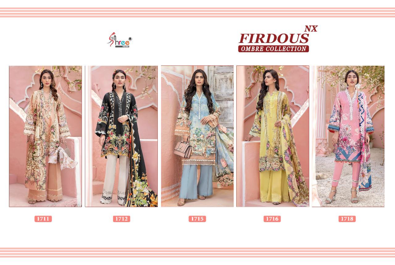 shree fabs firdous ombre collection nx cotton catchy look siffon dupatta salwar suit catalog