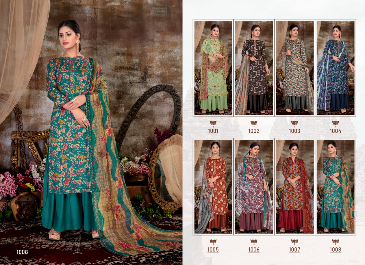 siyona sophie Pure Glace Cotton attrective print salwar suit catalog