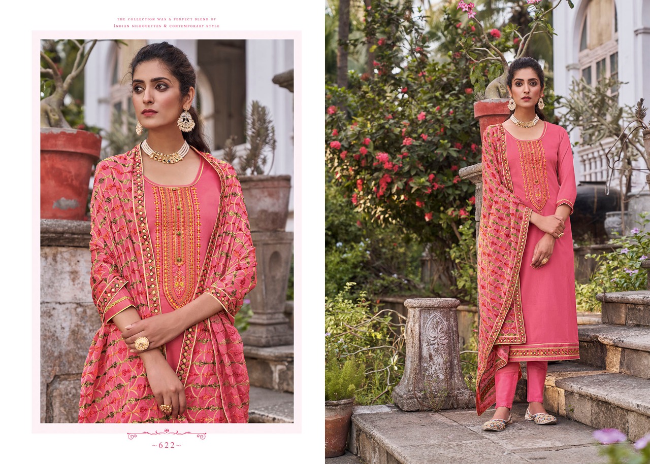 triple AAA kashi jam silk exclusive Embroidery Work salwar suit catalog