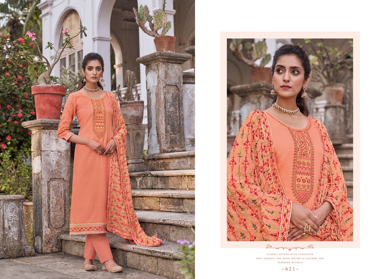 triple AAA kashi jam silk exclusive Embroidery Work salwar suit catalog