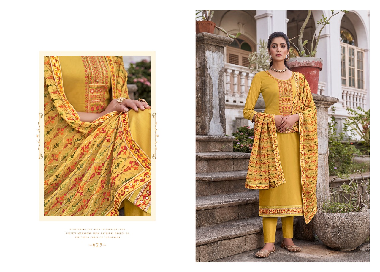 triple AAA kashi jam silk exclusive Embroidery Work salwar suit catalog