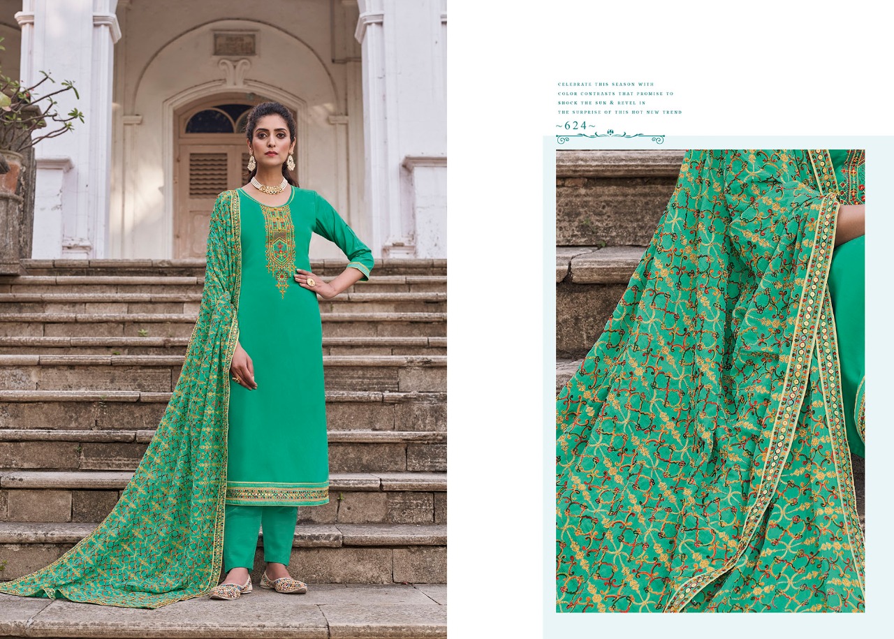 triple AAA kashi jam silk exclusive Embroidery Work salwar suit catalog