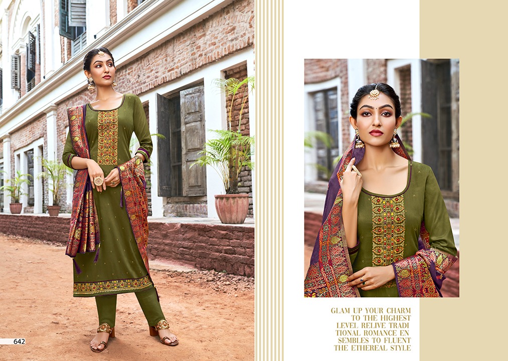 triple AAA kismat jam silk attrective Embroidery Work salwar suit catalog