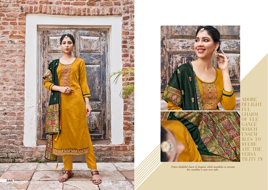 triple AAA kismat jam silk attrective Embroidery Work salwar suit catalog