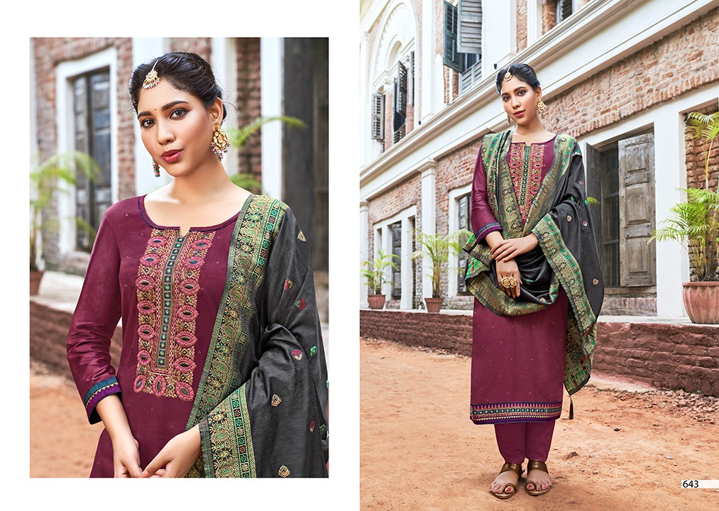 triple AAA kismat jam silk attrective Embroidery Work salwar suit catalog