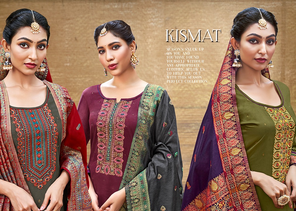 triple AAA kismat jam silk attrective Embroidery Work salwar suit catalog