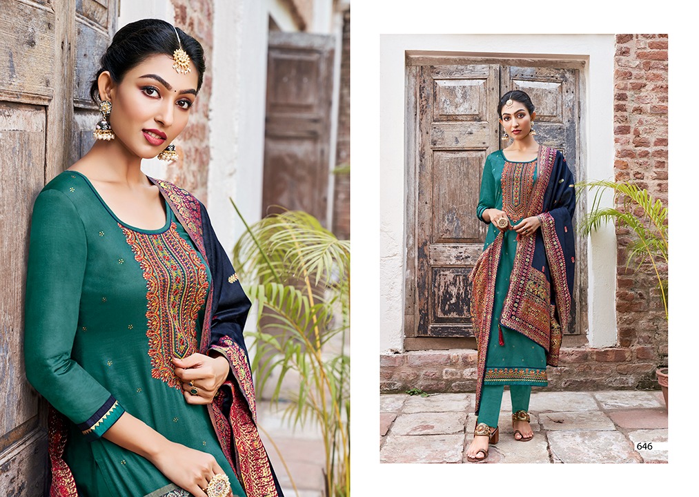 triple AAA kismat jam silk attrective Embroidery Work salwar suit catalog