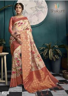 shakunt weaves kolaveri silk digital print attrective look saree catalog