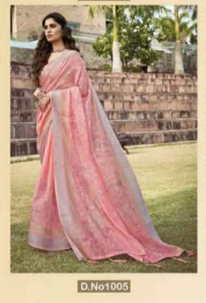 triveni nakshita vol 3 linen decent look saree catalog