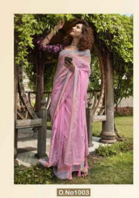 triveni nakshita vol 3 linen decent look saree catalog