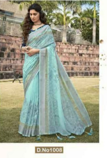 triveni nakshita vol 3 linen decent look saree catalog