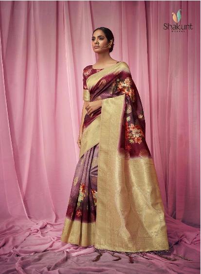 shakunt weaves ved vyas silk digital print elegant look saree catalog