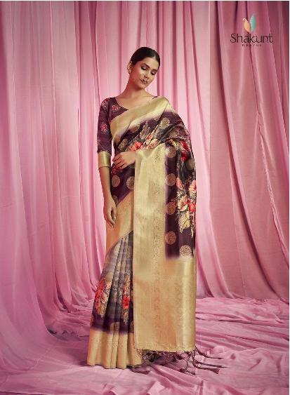 shakunt weaves ved vyas silk digital print elegant look saree catalog