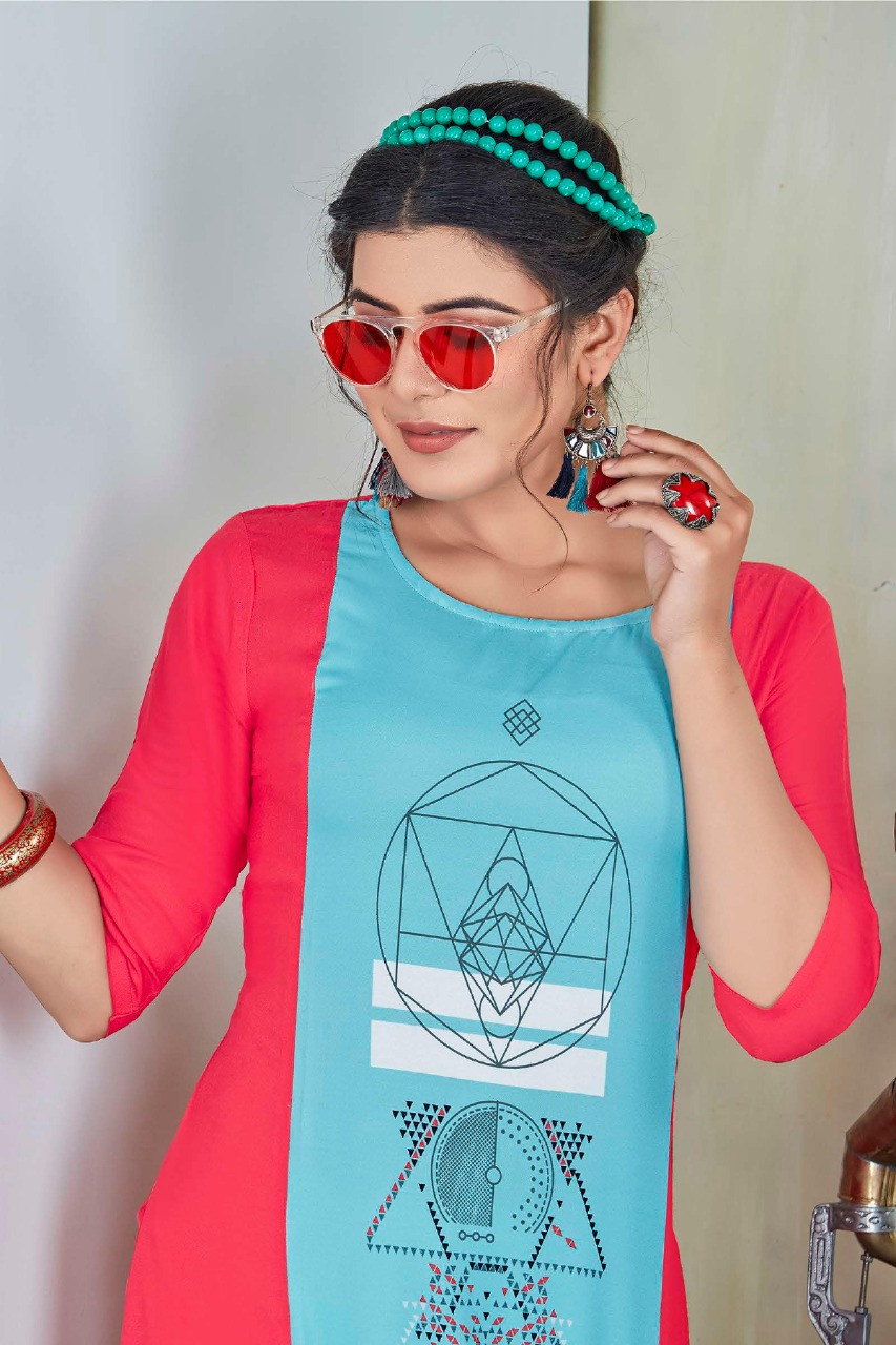 tunic house hezal 4 viscous rayon modern look kurti catalog