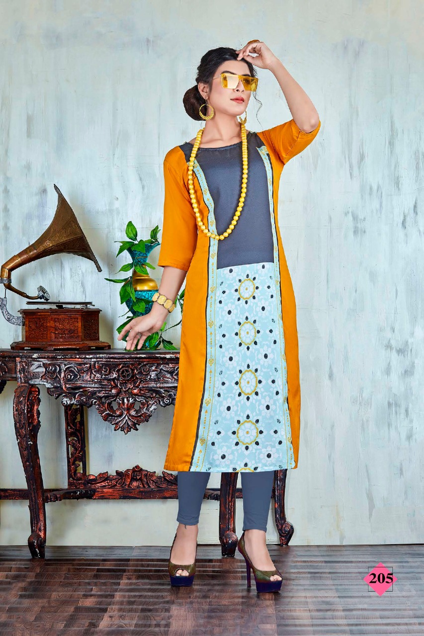 tunic house hezal 4 viscous rayon modern look kurti catalog