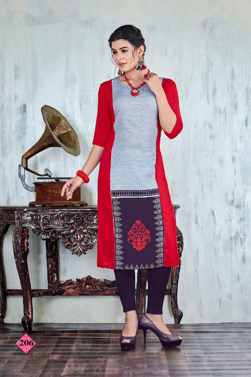 tunic house hezal 4 viscous rayon modern look kurti catalog