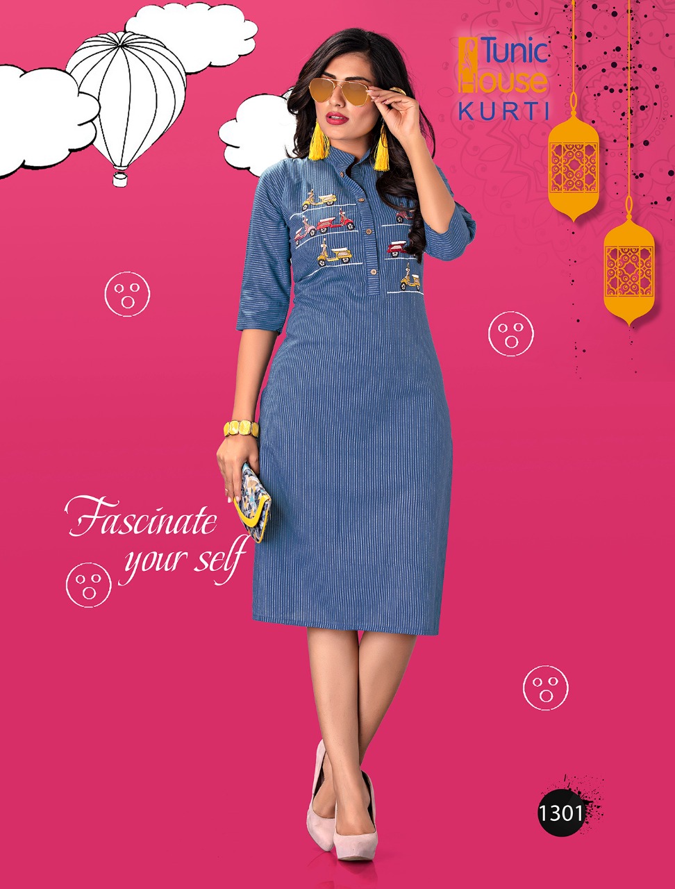 tunic house naina cotton authentic fabric kurti catalog