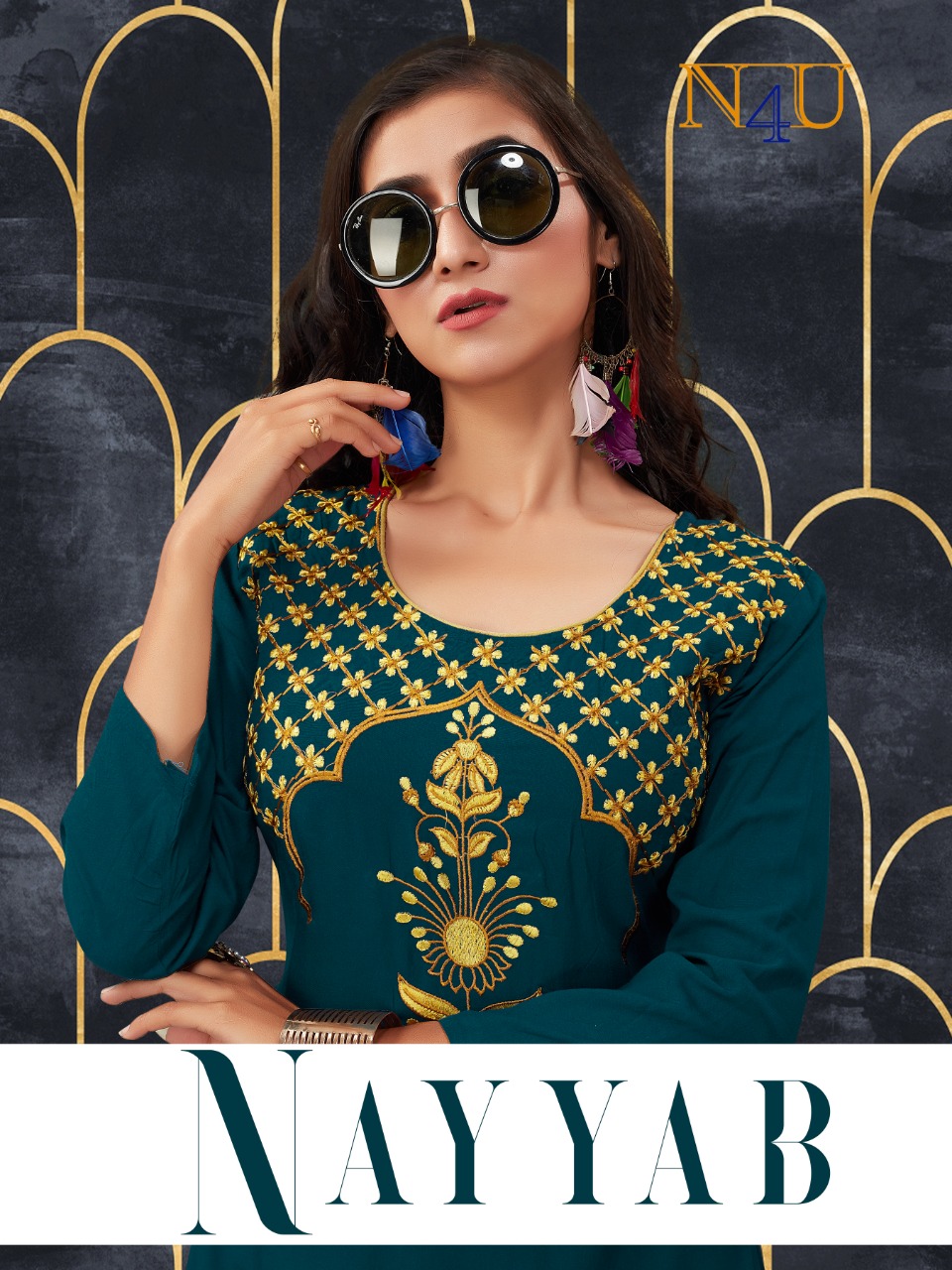 tunic house nayyab rayon modern look kurti catalog