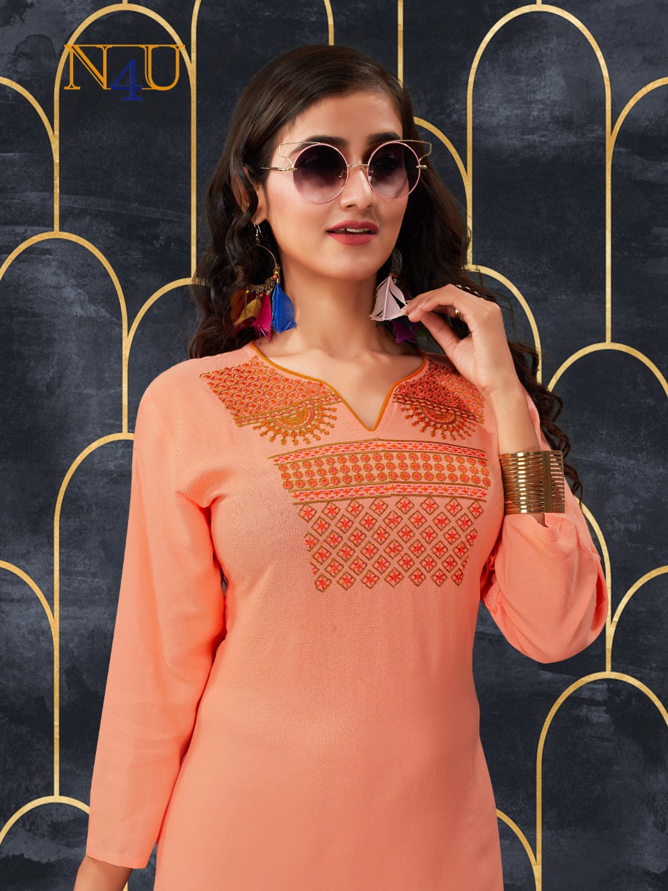 tunic house nayyab rayon modern look kurti catalog