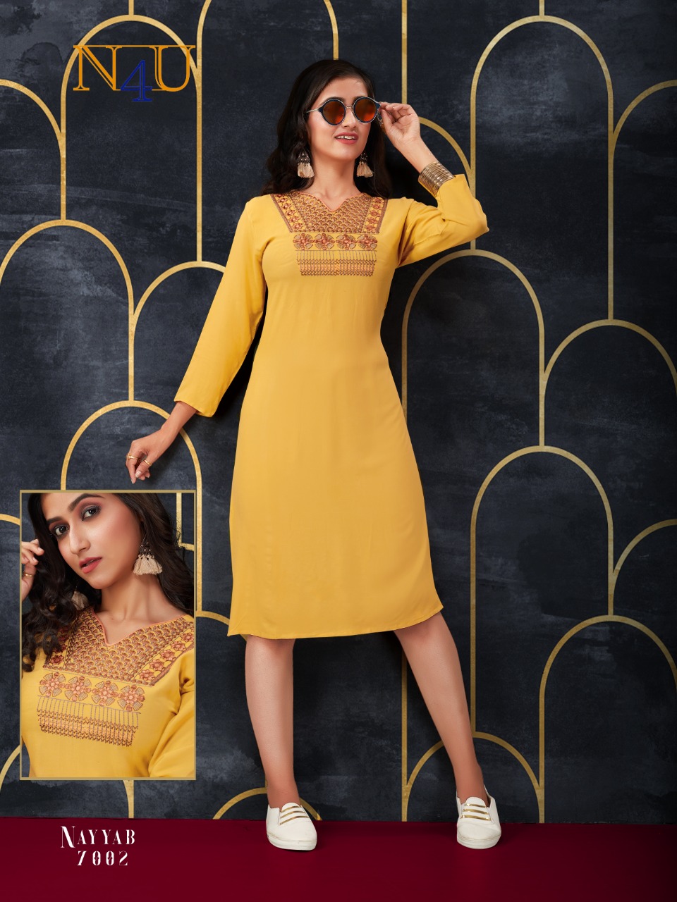 tunic house nayyab rayon modern look kurti catalog