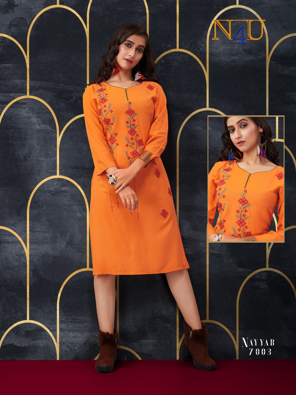 tunic house nayyab rayon modern look kurti catalog