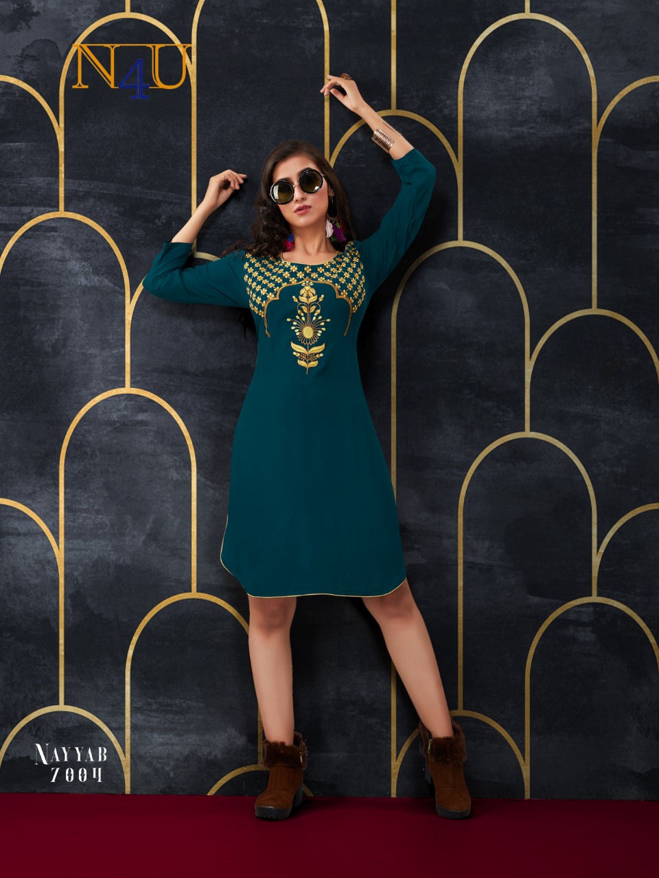 tunic house nayyab rayon modern look kurti catalog