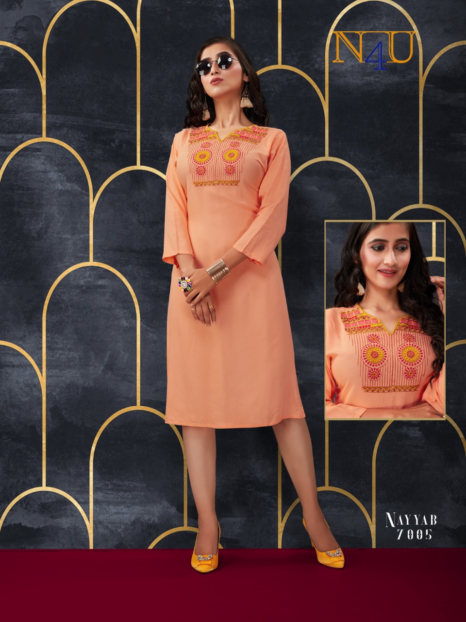 tunic house nayyab rayon modern look kurti catalog