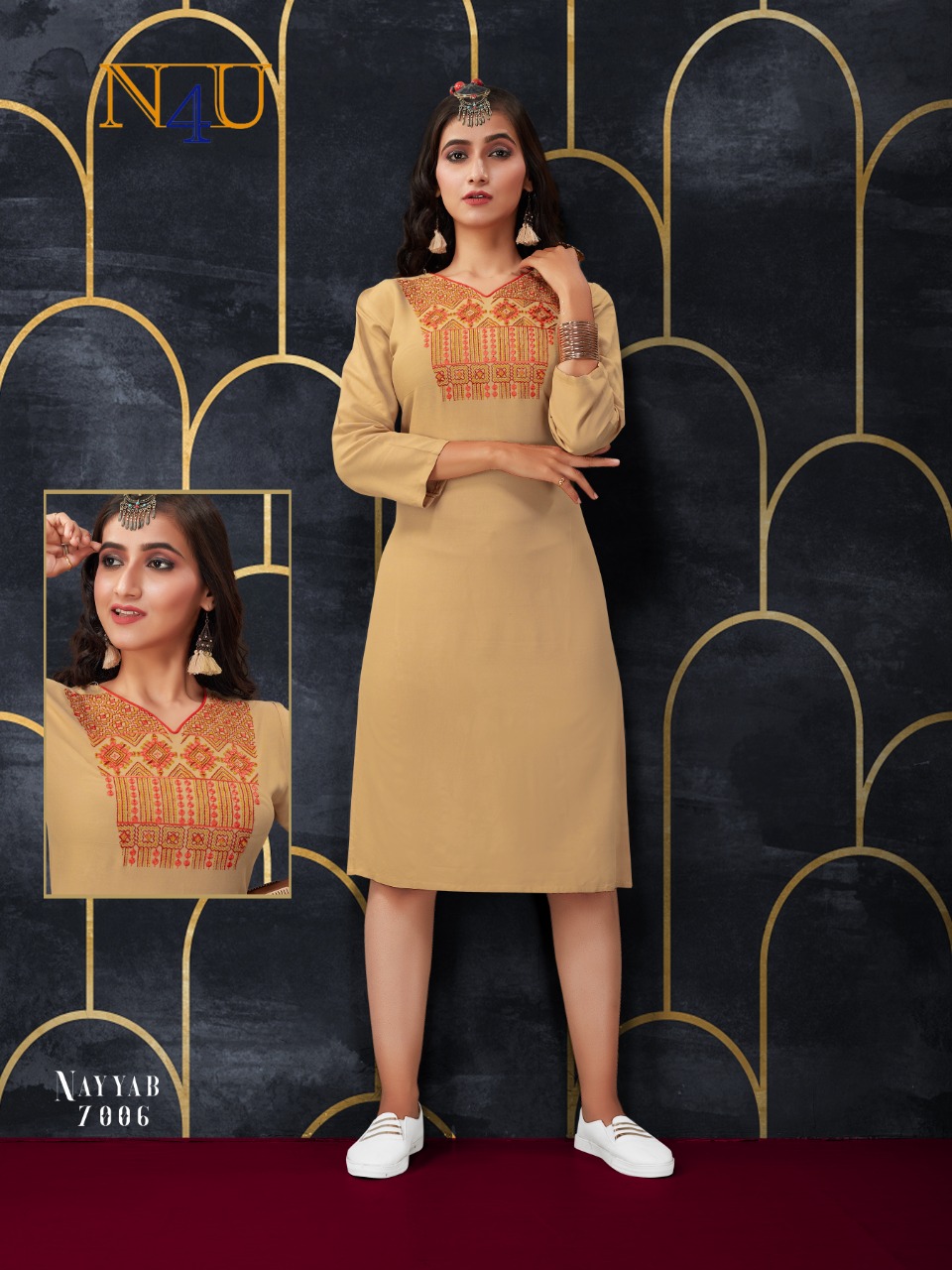 tunic house nayyab rayon modern look kurti catalog