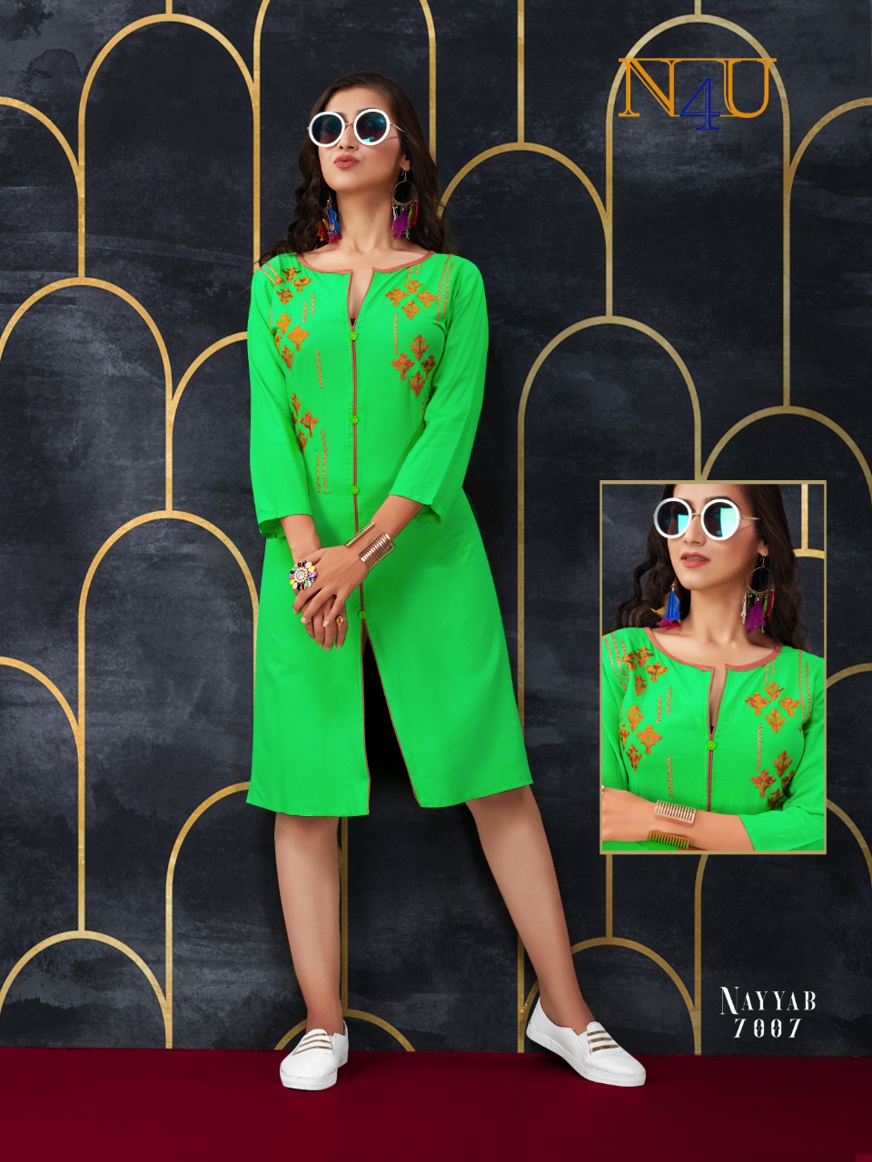 tunic house nayyab rayon modern look kurti catalog