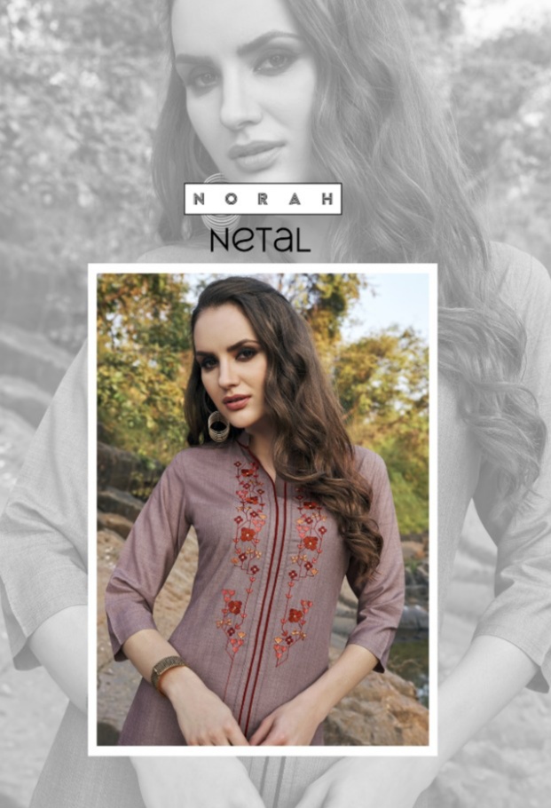 tunic house netal cotton decent embroidary look kurti catalog